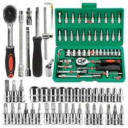 46-Piece Premium Ratchet Wrench & Socket Tool Set (46PC)