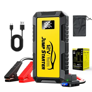 Booster di emergenza per batteria automatica per avviamento di emergenza per auto portatile da 12 V con display digitale