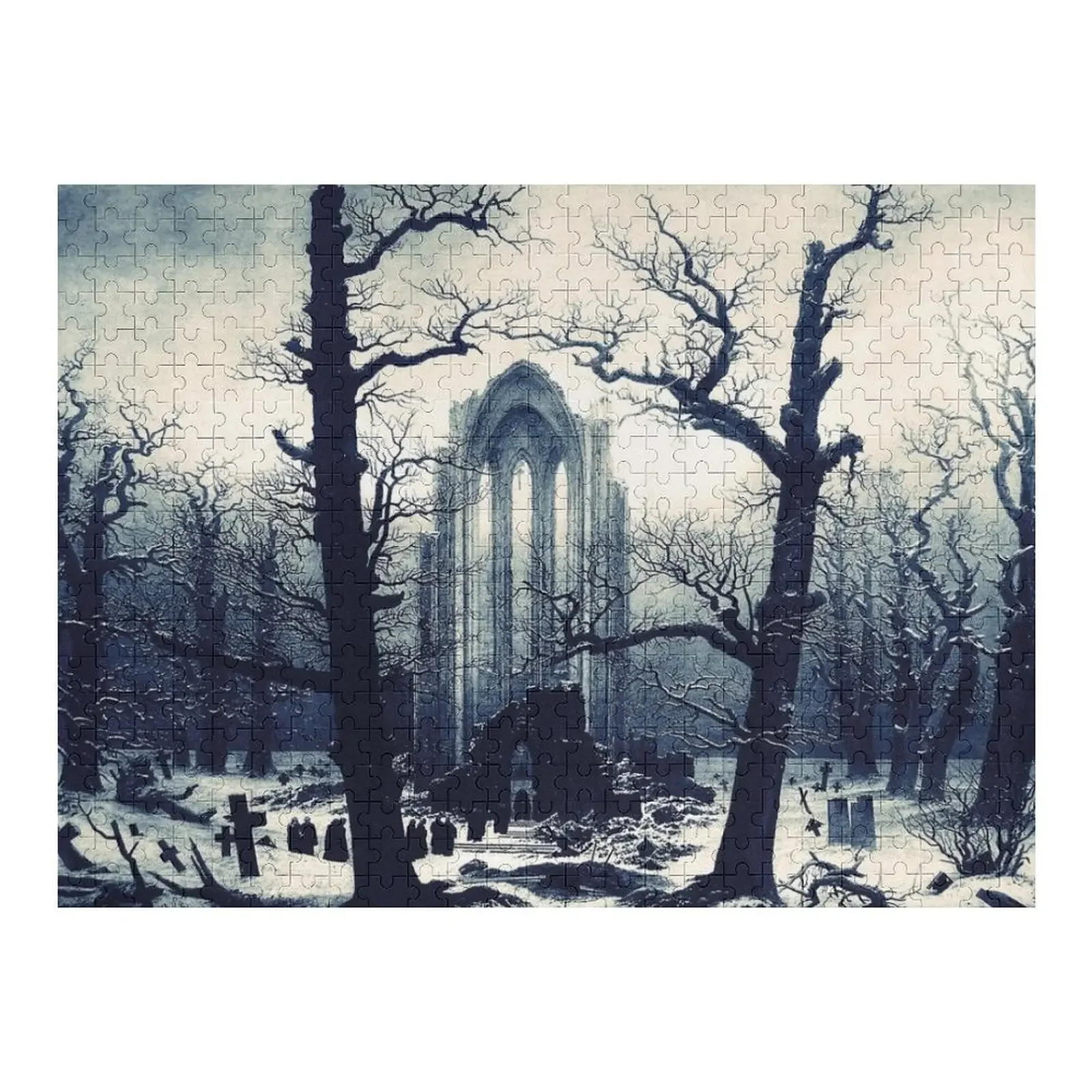 Monastery Graveyard under Snow by Caspar David Friedrich Jigsaw Puzzle Photo Custom Custom Wood Puzzle david lynch rabbits jigsaw puzzle custom wooden gift custom gifts toddler toys