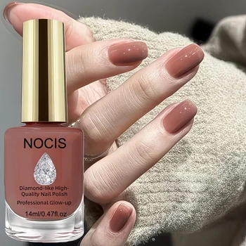 NOCIS 14ml Un smalto rosso-marrone di alta gamma per l'autunno e l'inverno che crea un'atmosfera splendida, nail art ad asciugatura rapida