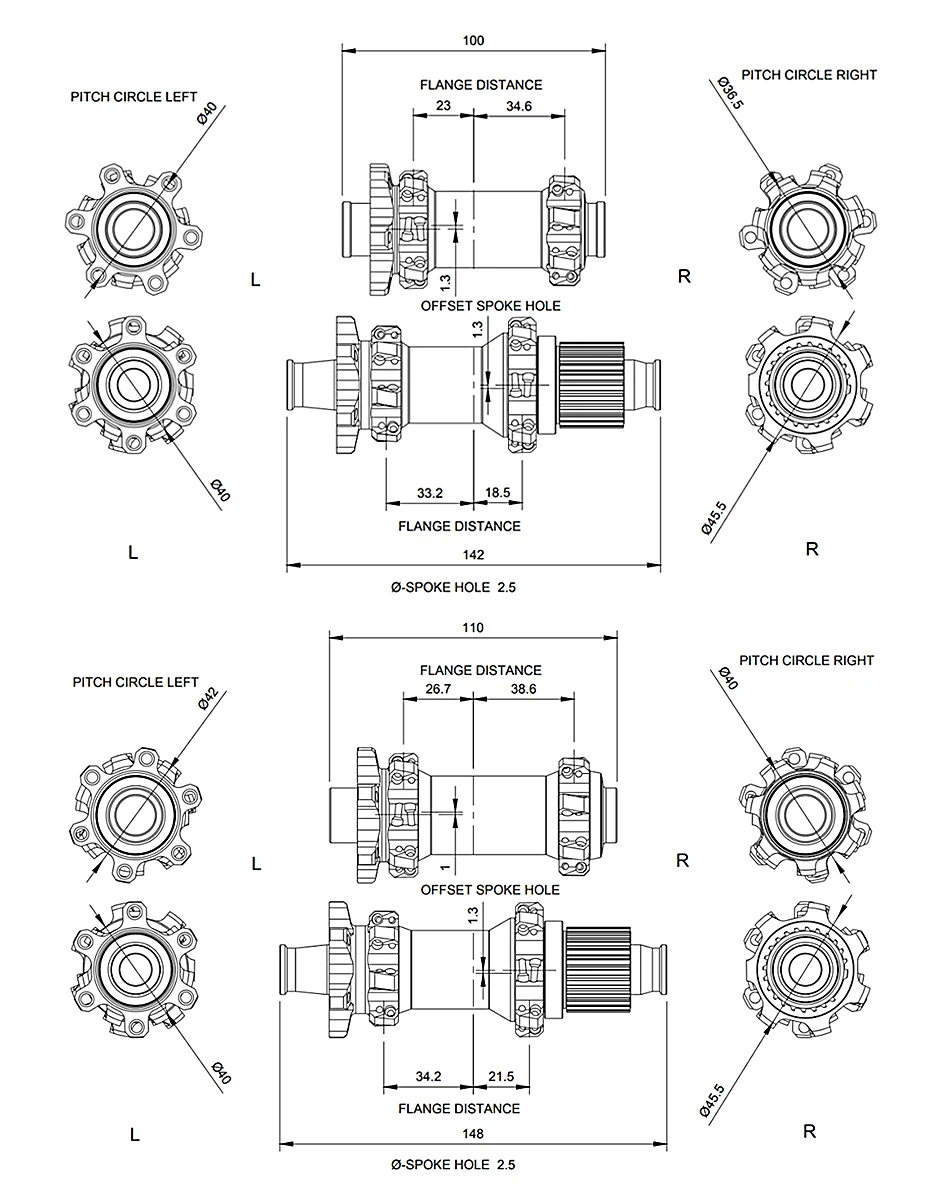 Description Picture 5 of itemGOLDIX M180 52T Ratchet Bicycle Hub 6-Bolt Disc Brake 28Hole Straight pull Spoke Sealed Bearing HG/XD/MS Hub body 142X12 148X12