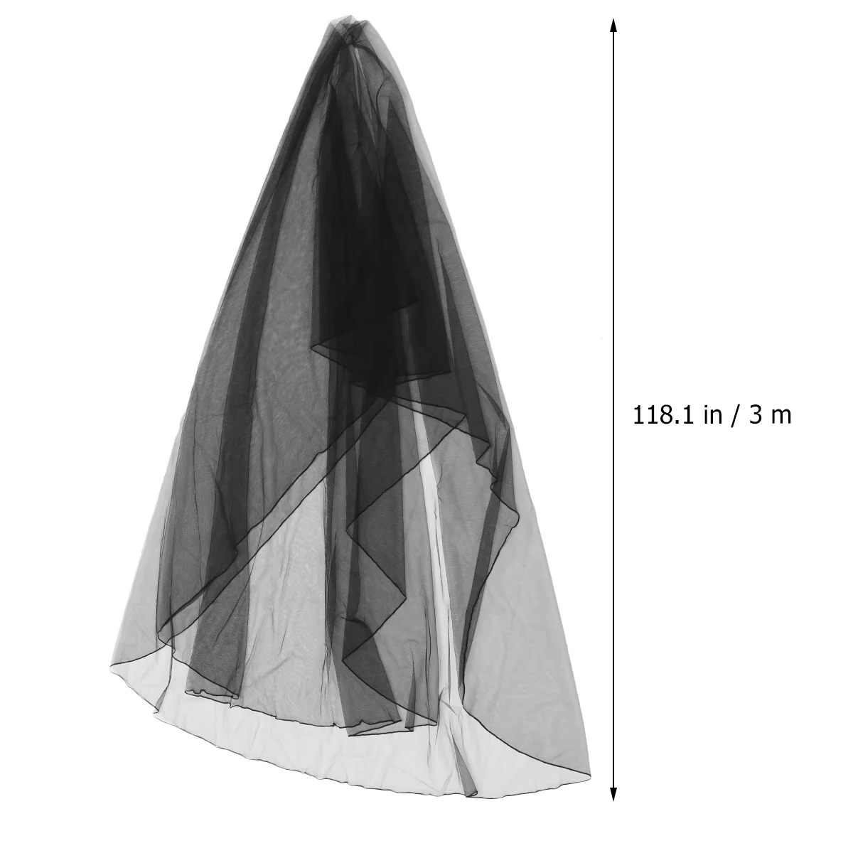 

Cathedral Length Wedding Bridal Tulle Veils Long Black Wedding Veil Costume Veil Gauze Headpiece for Ladies