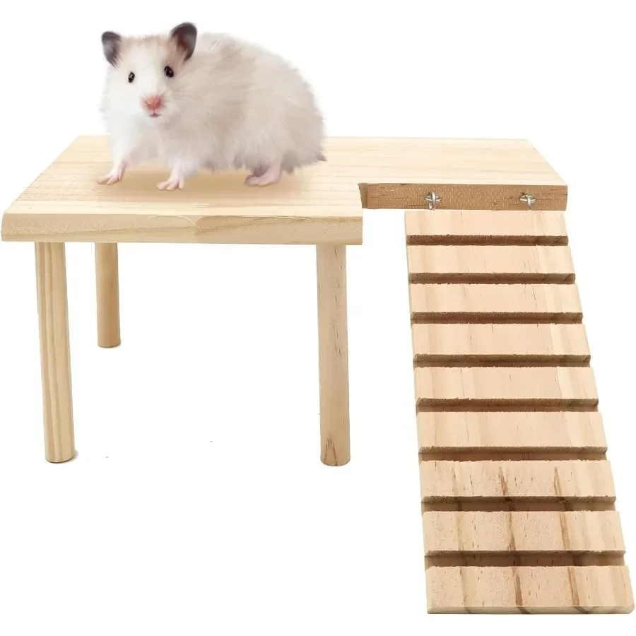 Wooden Hamster Climbing Platform with Legs