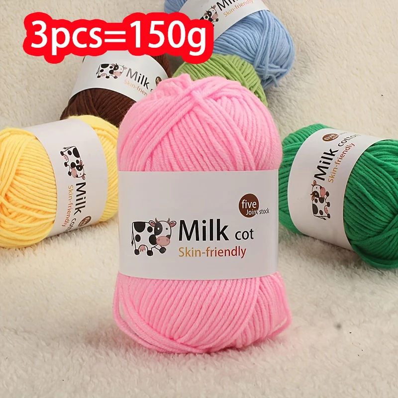 Knitting yarn 500g medium coarse milk yarn for handmade gift weaving crochet thread for sweaters hats scarves yarn balls