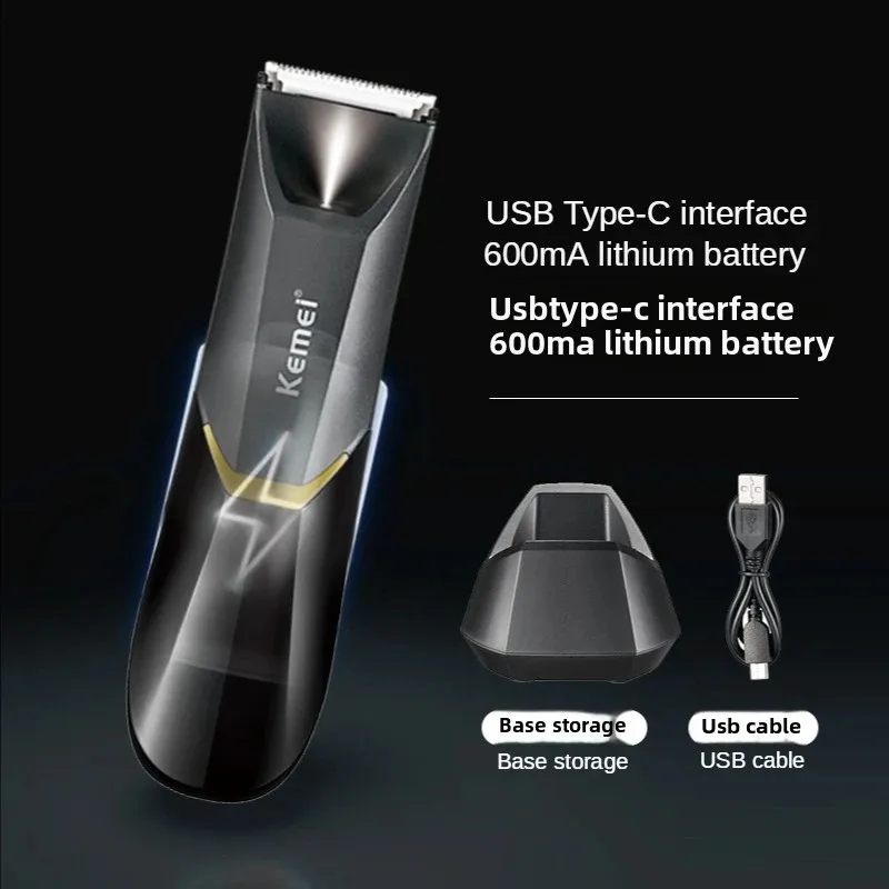 Kemei KM-3208 USB rechargeable full body washing professional electric shaver, men's cordless electric hair removal device 2