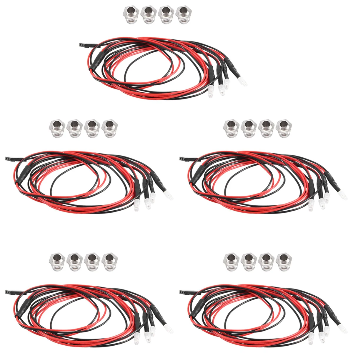 1/10 RC 자동차 트럭 크롤러 RC 모델 드리프트 자동차 헤드라이트 미등, 흰색 및 빨간색, 4 LED, 3mm RC LED 라이트 키트