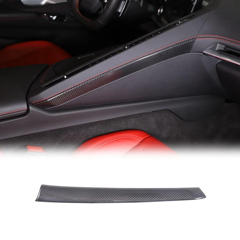 

Центральная консоль из настоящего углеродного волокна, панель пассажира, отделочная полоса, крышка для Chevrolet Corvette C8 2020-2024, запасные части