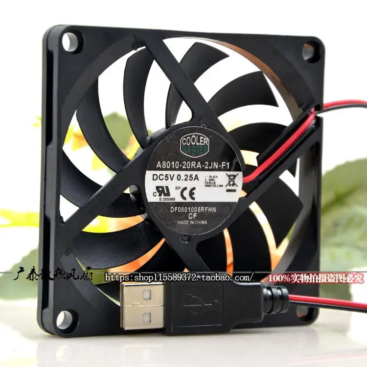 

A8010-20RA-2JN-F1 для Cooler Master 8010 DC 5V 0.25a 8 см ультратонкий бесшумный охлаждающий вентилятор