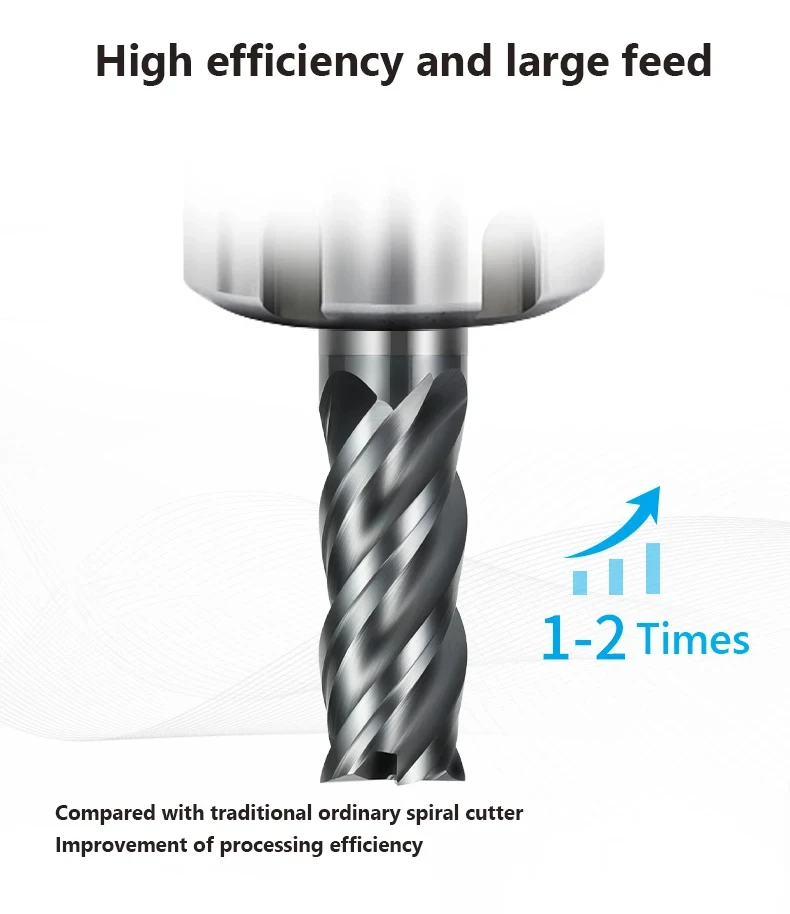 HRC70 Tungsten Steel CNC End Mill - 4-Flute