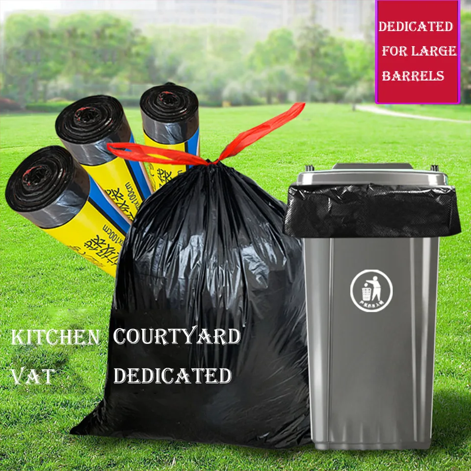 Trash Bag Big Capacity Heavy Duty Extra Large Commercial Trash Bag Garbage  Yard Black Hotel Market Trash Bags Kitchen Waste Bag - AliExpress