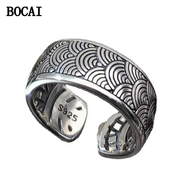 

Мужское винтажное Открытое кольцо BOCAI из серебра S925 пробы с драконом