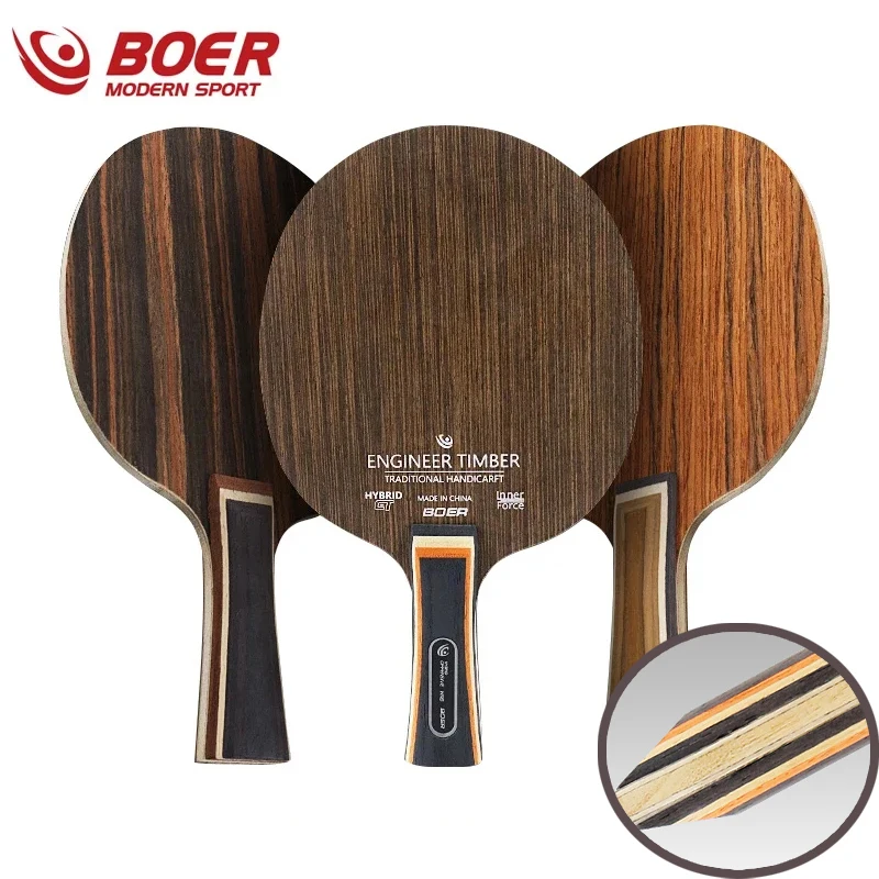 Engineer Timber Table Tennis Racket Blade 5 Layers Pure Wood Ping Pong Paddle Blade for Offensive Players Quick Attack