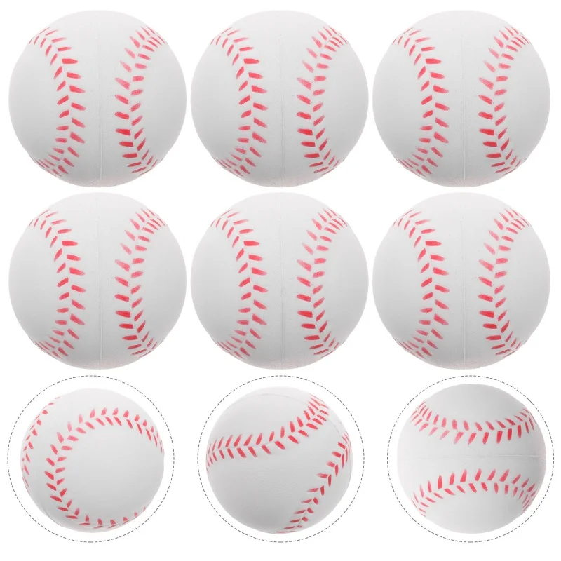 6/24Pcs Mini Baseball Sponge Ball Toy Outdoor Decompression Sport Practice Trainning Base Ball Toy Kids PU Baseball Toy Gift 2