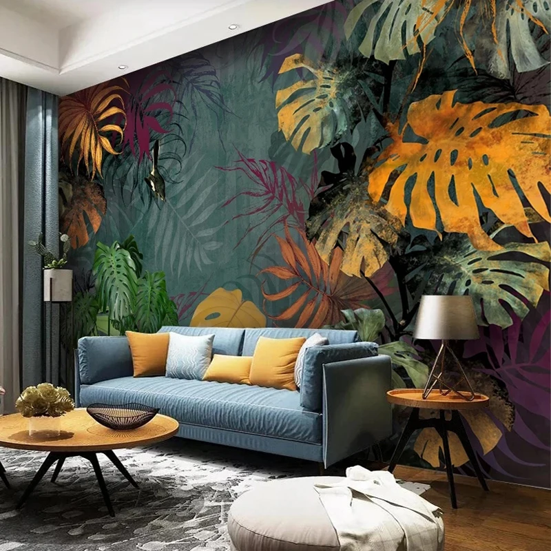 Custom Tropical Plant Deixa Papel de Parede Photo Mural de Parede para o Quarto Sala de Estar tv de Fundo Coberturas de Parede Decoração de Casa Qualquer Tamanho