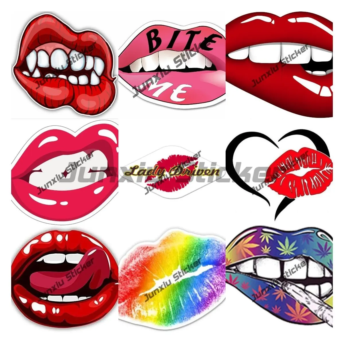 

Sexy Lips Decals Bite Me Sticker Lips Kiss Mouth Vinyl Decal Graphic Scratch Cover Sticker for Car Decoration Kawaii Stickers