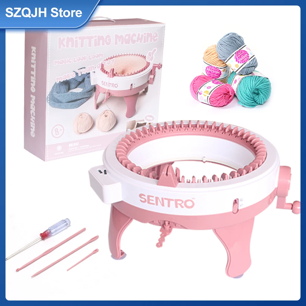 QJH 48 Needle Knitting Machine Weaving Hat Scarf Bib Sweater Girl Yarn Machine Children Adult toy