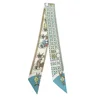 New Style Horse Ribbon Scarf  Skinny Luxury Brand Twill Printing Tie Bag Handle Ribbon Hair Band Headscarf Design Silk Scarves 5