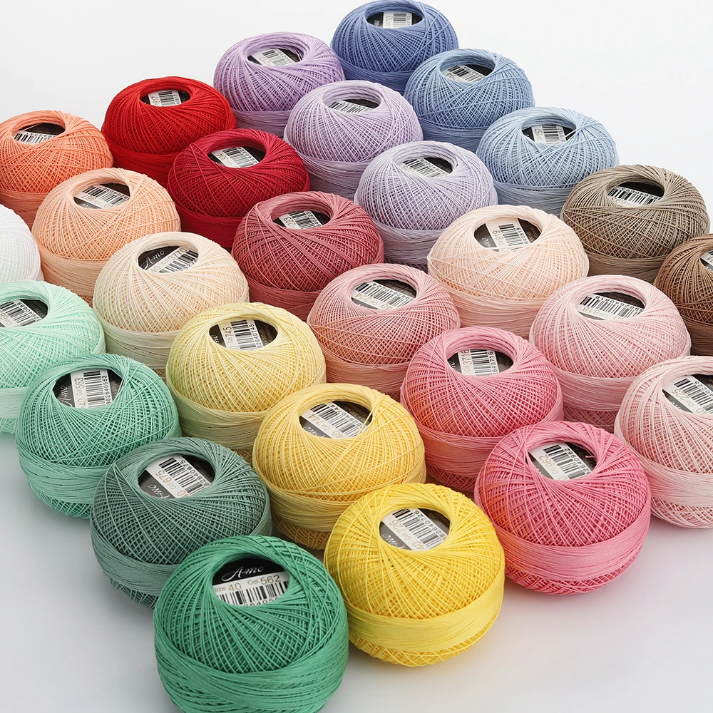 Crochet Thread Size 40 Double Mercerized Egyptian Cotton 25 Grams 300 Yards