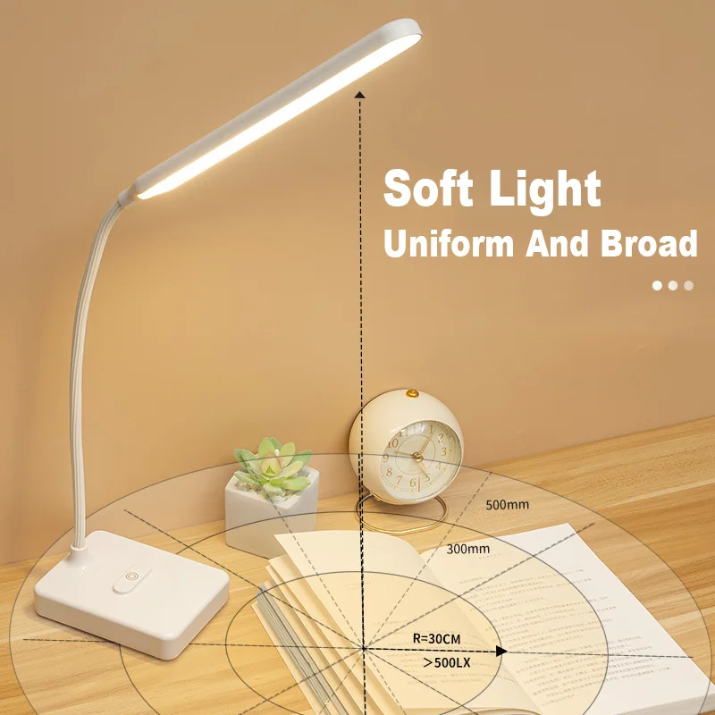 One Fire Lampe de Bureau LED, 3 Luminosité 5 Couleurs, Portable