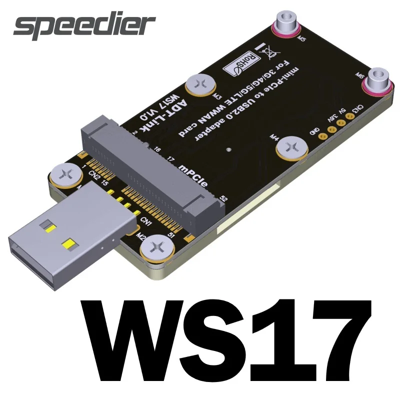 

ADT-LINK Mini-PCIe на USB 2,0, адаптер для 3G/4G/5G/LTE, модуль карты WWAN с двумя SIM-картами, высокая мощность, USB 2,0, переходная карта