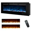 Fireplace Heater Wall Mount Remote Control 13 Flame Colors LED Display 750W/1500W Heat BTUs Safety Glass 400 sq.ft Warmth 1