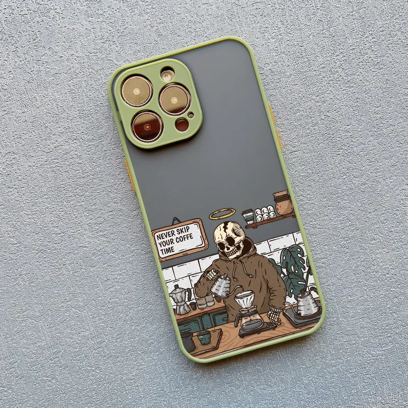 Skull Coffee Trendy Phone Case - Shockproof Design