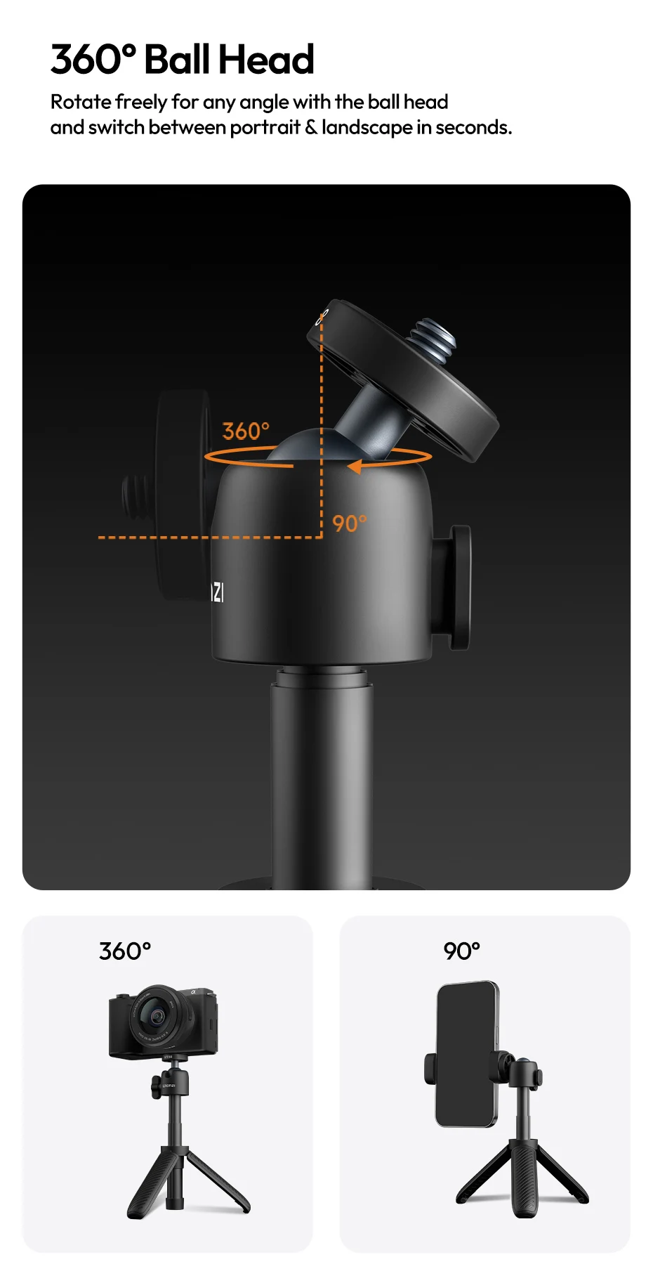 ClipMate Tripod Selfie Stick Desktop Tripod Hand-Held Tripod Stand for Smartphon