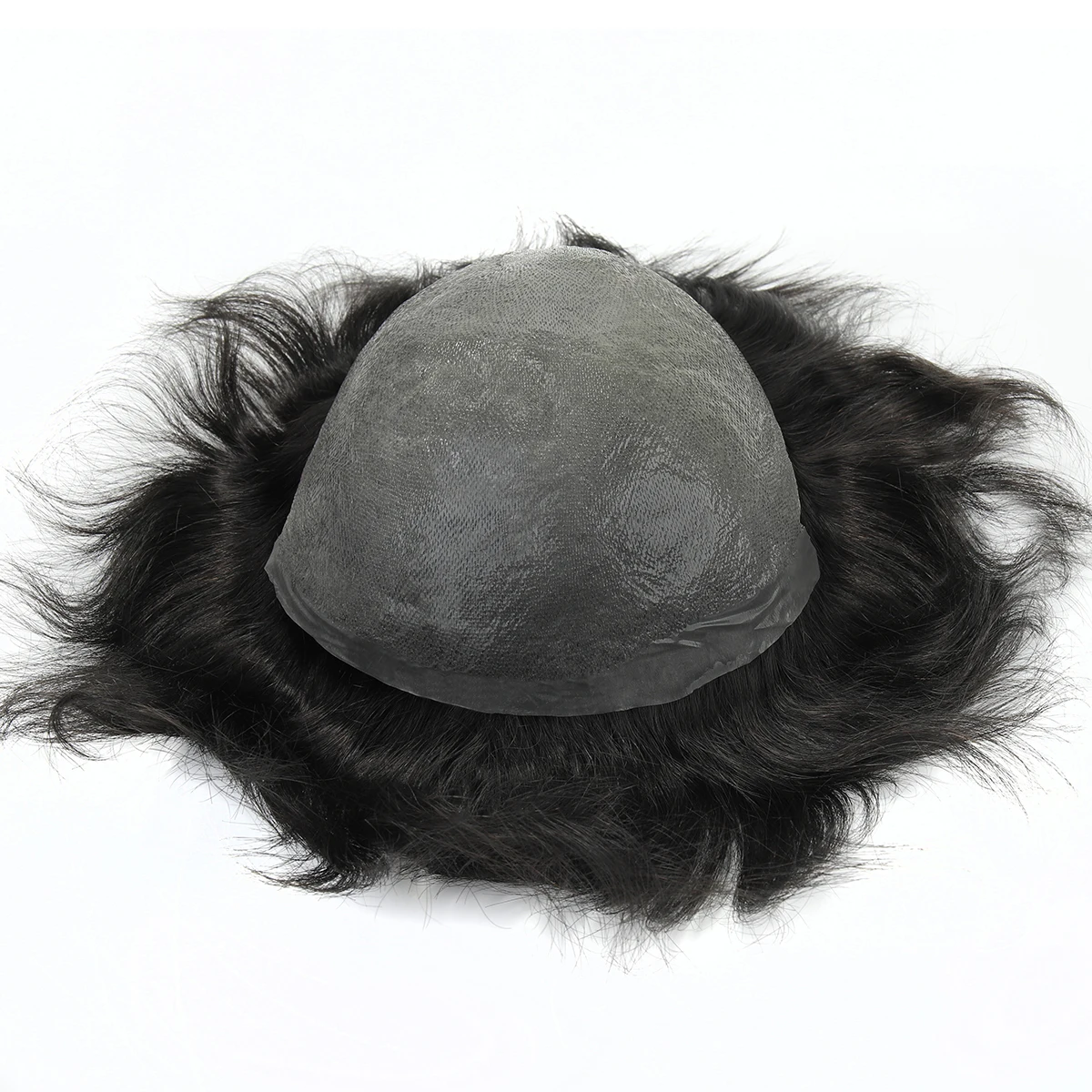 Human Hair Toupee Beeos TJThinSkinV 6 inches 0.04-0.06mm Thin Skin Men Toupee Human Hair System Men Replacement Systems Hair Piece Human