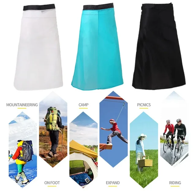 1pc 15D Nylon Ultra-Light Rain Skirt With Storage Pouch Waterproof Kilt Rain Pants Cycling Camping Hiking Rain Pants Half Poncho 1