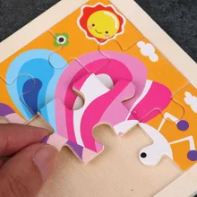 

3D Children's Puzzle 9 Pieces Mini Children's Toy Wooden Baby Cartoon Animal Traffic Tangram Puzzle Education Wood Toys