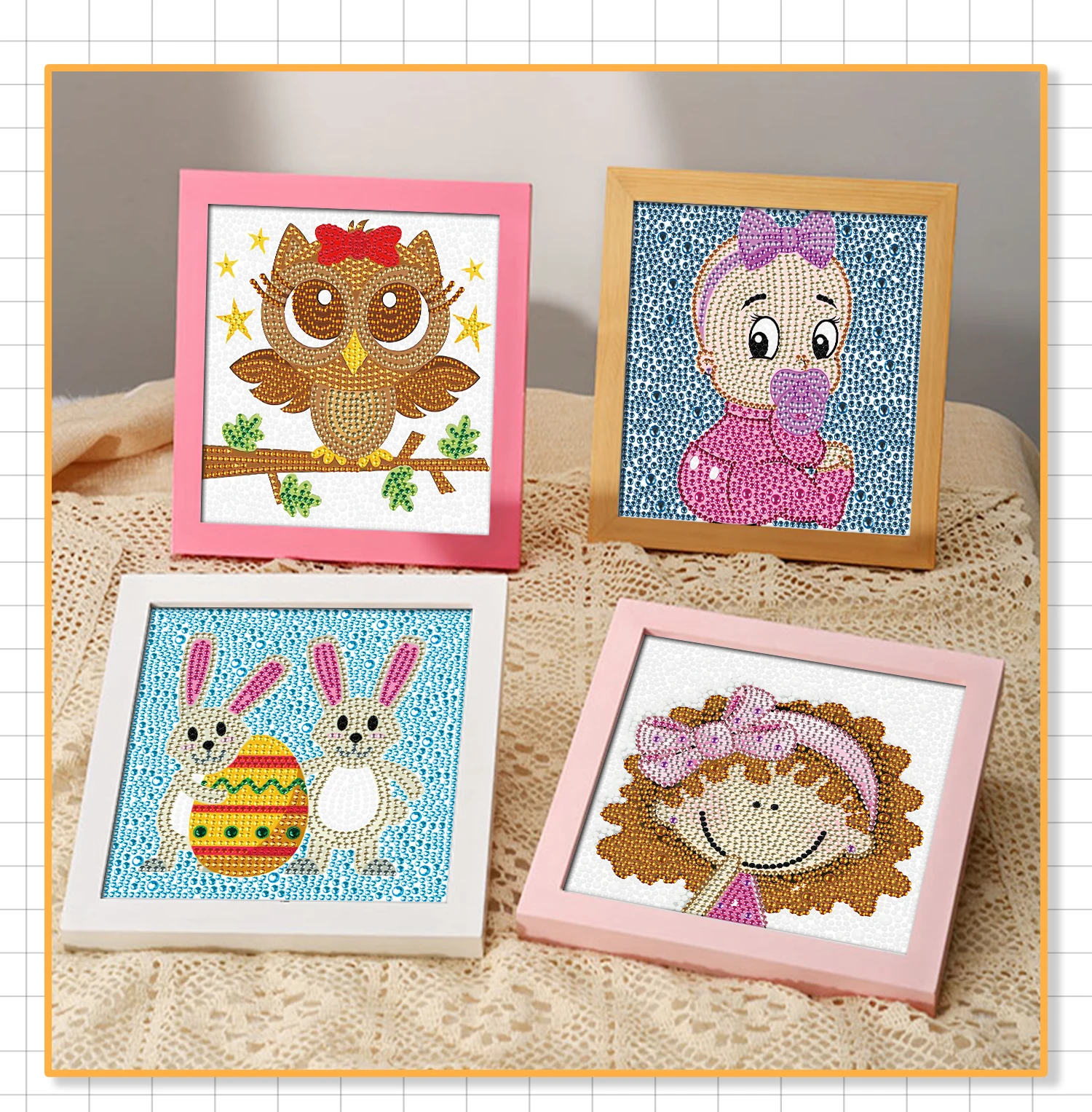 New DIY Diamond Painting Cartoon Animal Rabbit Giraffe Eagle Picture 5D Full Round Diamond Embroidery Cross Stitch Home Decor