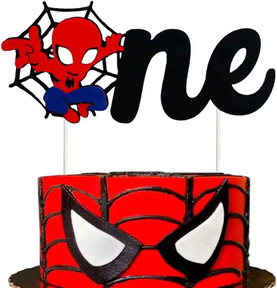 Spiderman Party Supplies Spiderman Party Toys Birthday Party Supplies Cake Decoration Toppers Super Hero Spiderman Cake Topper Set for Kids Boys Cartoon Movie Themed Happy Birthday