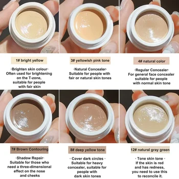 Heallor Concealer Correct Skin Tone Makeup Palette Cover Facial Spots Contour Cream Brighten Tear Trough Natural Contouring Foun - Thumbnail 5