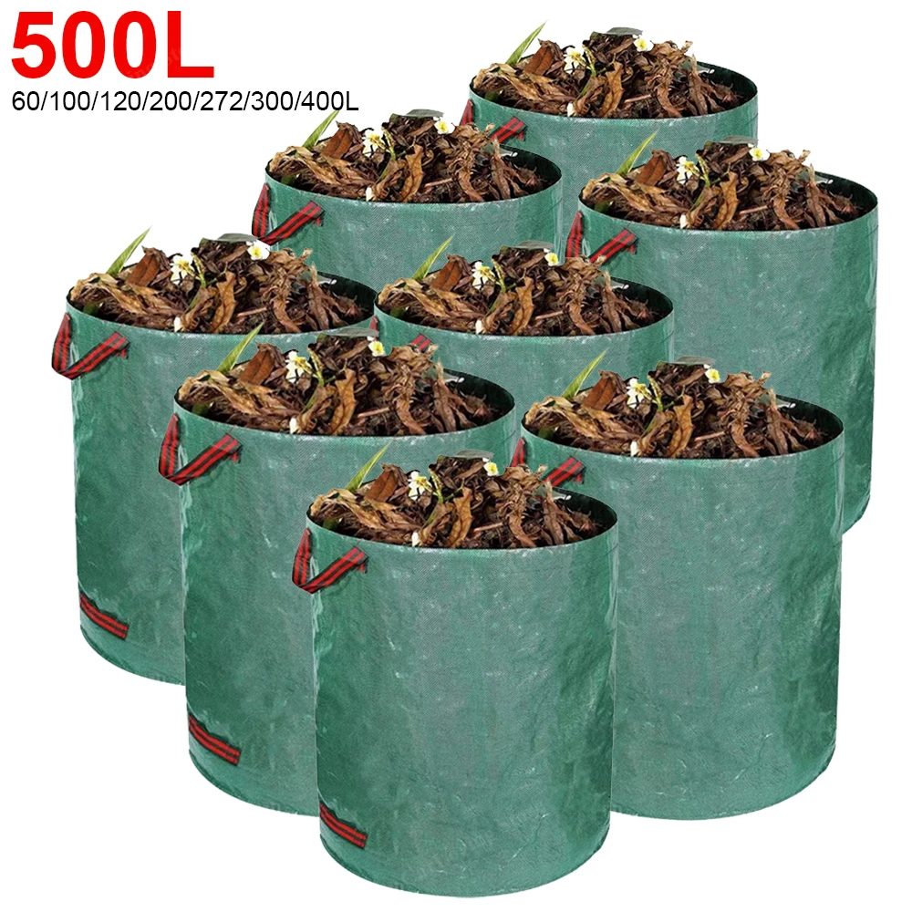 Large Capacity Garden Bag Reusable Leaf Sack Light Trash Can Foldable Garden Garbage Waste Collection Container Storage Bag