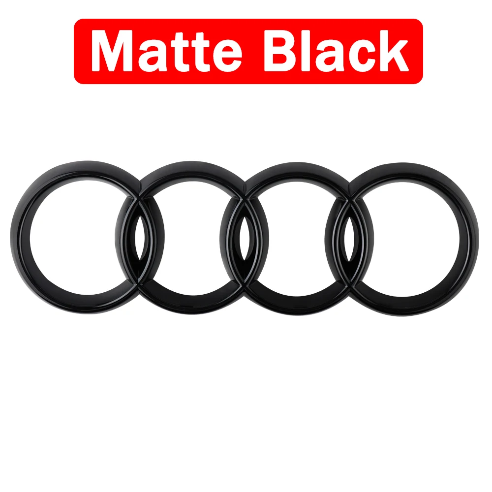 Premium ABS Black Hood and Trunk Emblem with Four-Ring Logo Badge