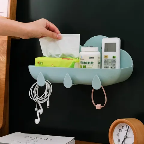 

Wall Mounted Cloud-Shaped Kitchen Shelf Household Waterproof And Moisture-Proof Bathroom Soap Towel Storage Rack Free Punch