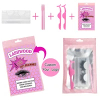 Lashwood Bag Package Sets Zip Lock Lash Packaging Resealable Eyelashes Case Pouch Cosmetic Box For Travel  Salon Custom Logo 1