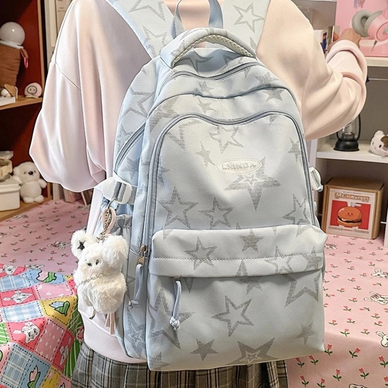 Large Capacity Star School Bag for Girls College Fashion School Backpack Trendy Aesthetic Student Laptop Bag Mochilas Escolares 1