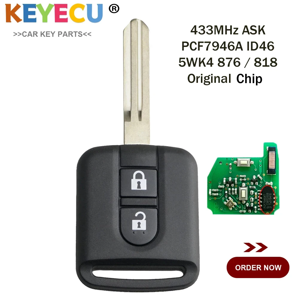 5WK4 876 / 818 Remote Key Fob for Renault Maxity Nissan Qashqai Elgrand X-TRAIL Navara Micra K12 Note Cabster NV200 Pathfinder car remote key