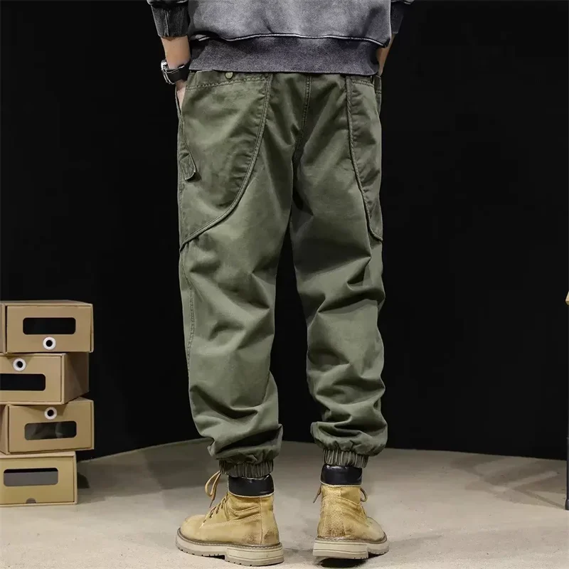 Cargo Pants Military Cargo Pants Men American Letter Foam Print Tactical Outdoor Jogger Sweatpants