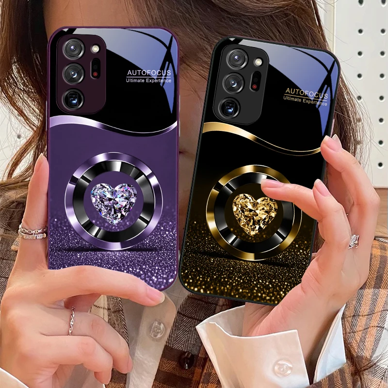 Luxurious Purple Circle Diamond Glass Ultra Phone Case