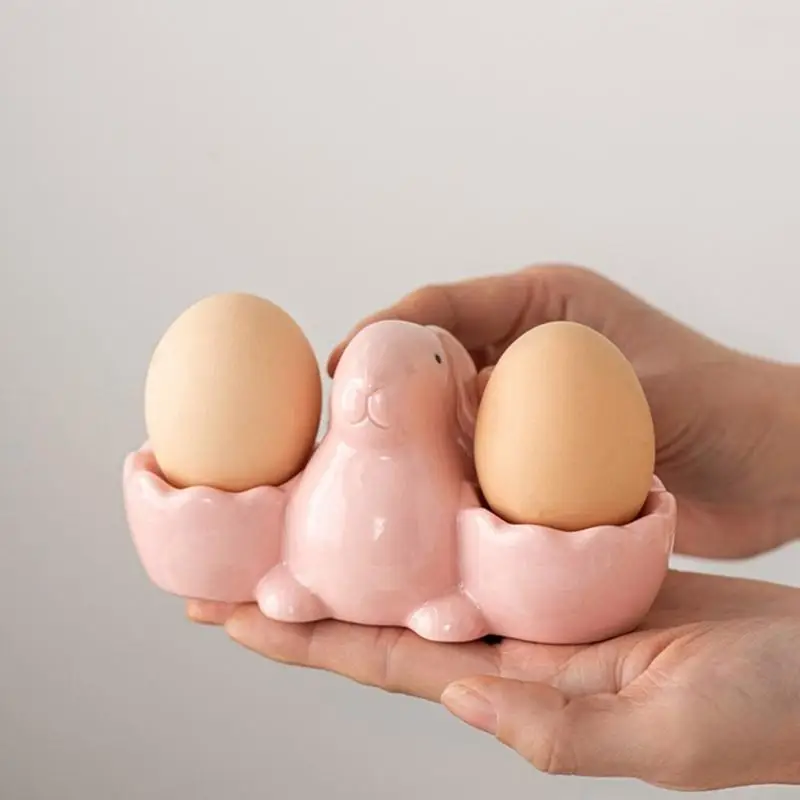 Unique Eggs Holders Rabbit Cartoon Soft Boiled Eggs Cups Kitchen Utensils Enhancing Your Kitchen with Styles B03E