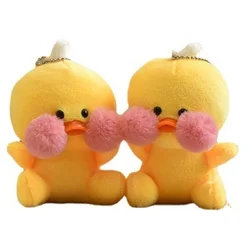 Llavero con colgante de pato amarillo para niños, juguete de felpa con ácido hialurónico, pequeño pato de dibujos animados, regalo, 2022