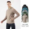 Autumn Winter Running Hooded Jacket Warm Windproof Long Sleeve Coat Outdoor Skiing Plush Fitness Training Clothes Fashion 1