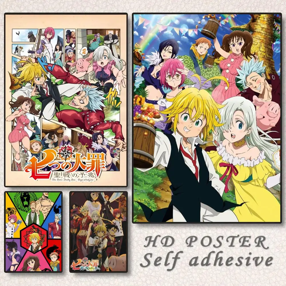 Stylish S-Seven D-Deadly Sins Decorative Poster for Home, Restaurant, and Office Wall Art