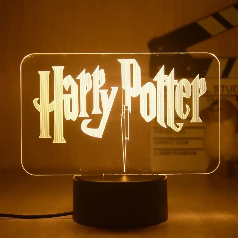 Lampe de nuit 3D Harry Potter, figurine d'anime, jouets LED, table