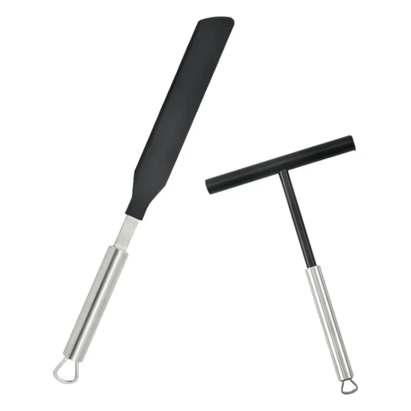 304 Stainless Steel French Crepe Spreader Pancake Like Batter Spreading Tool For Kitchen + Spatula