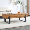 Rustic MDF Coffee Table - Natural Wood Tone Elegance 1