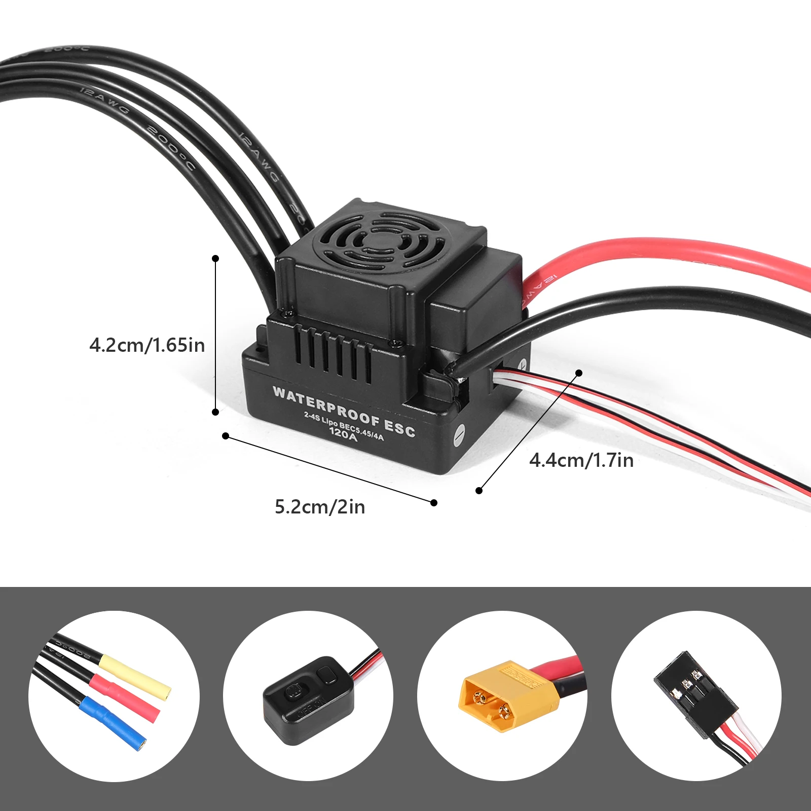 ESC 120A 80A 60A bürstenlos mit T/XT60-Stecker für RC