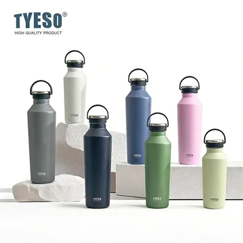 Tyeso Stainless Steel Vacuum Insulated Water Bottle Portable Durable  Leak-Proof for Outdoor Sports Matte Finish Carry Handle